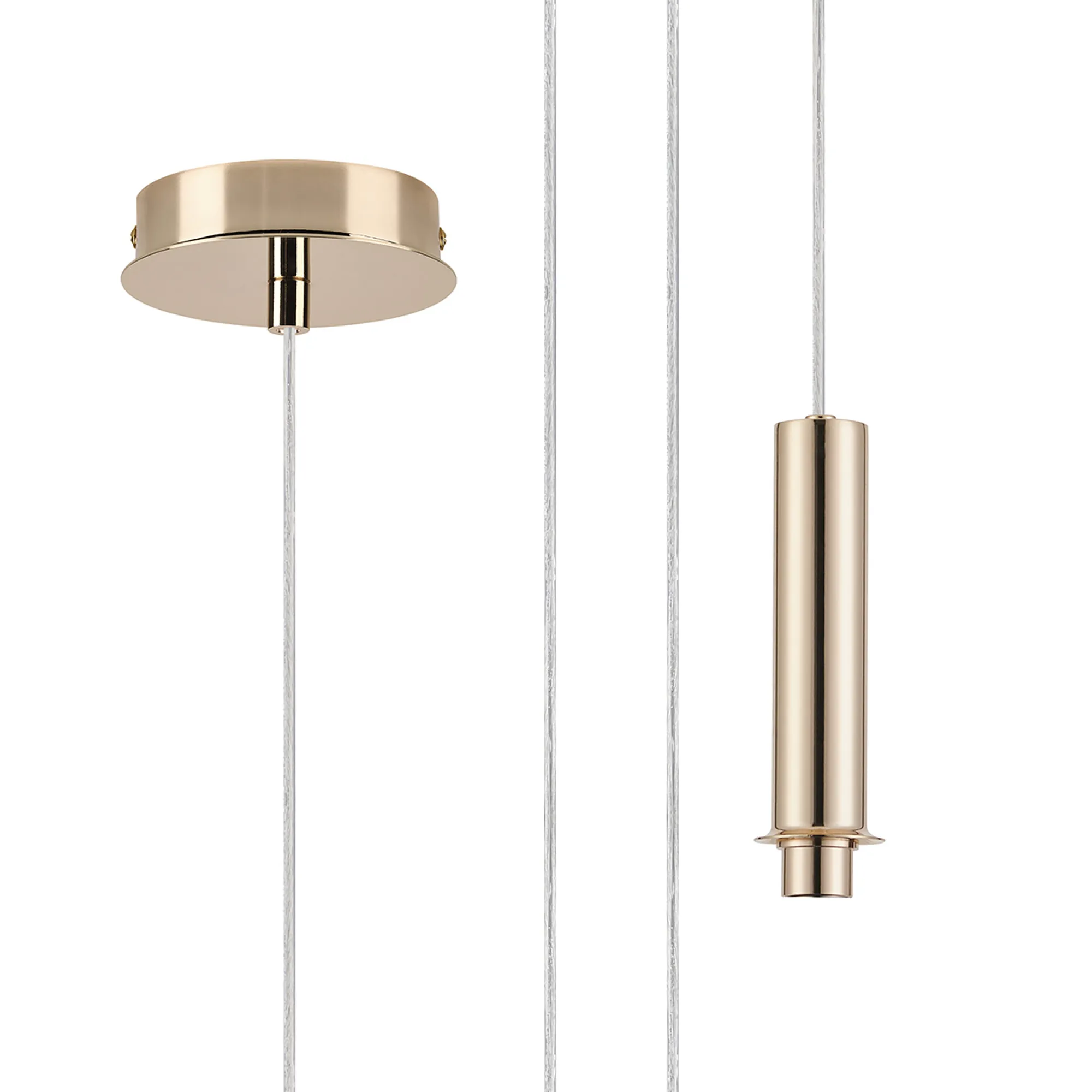 D1052FG  Wick 5m Single Pendant (FRAME ONLY), 1 x G9, French Gold